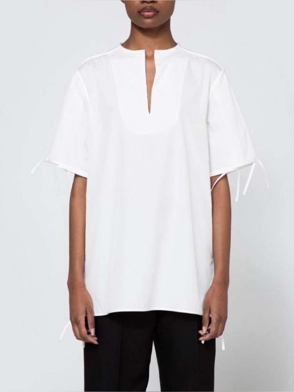 Acne Studios Bluma Dry Pop Cotton Poplin Tunic Top White Size 4